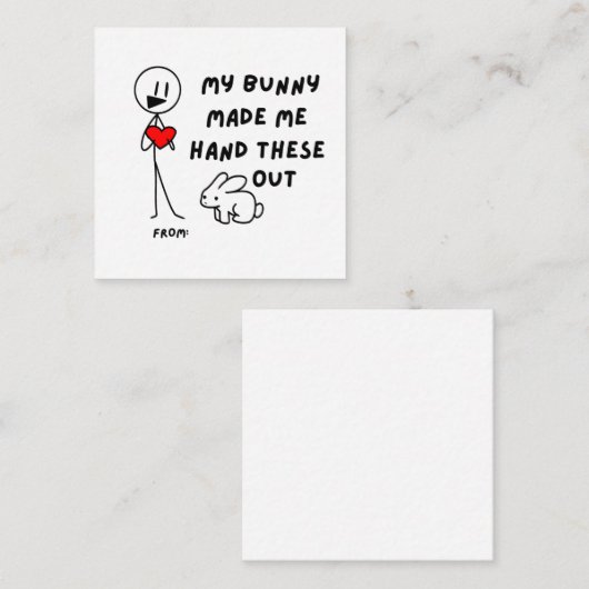 私のウサギが私にこれらの面白いバレンタインを配るようにさせた ノートカード (正面/裏面)