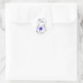 私のウルフフレンドステッカー ラウンドシール (バッグ)