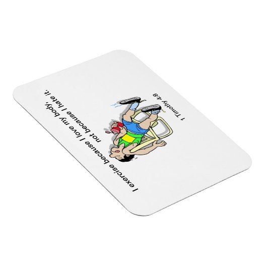 私のエクササイズはカスタマイズ可能な私の体が大好きだから マグネット (右側)