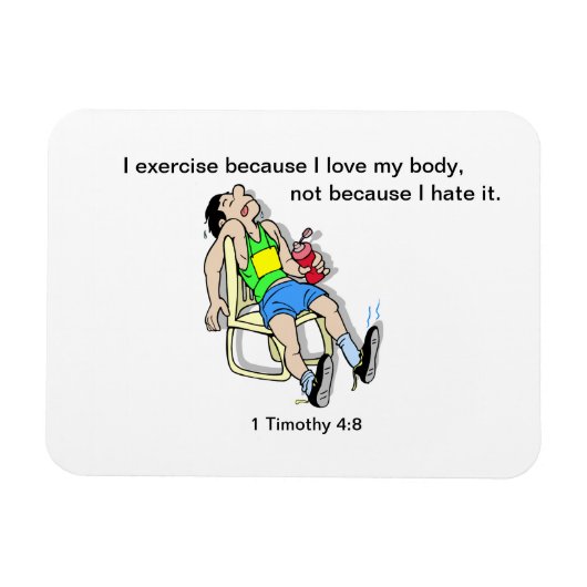 私のエクササイズはカスタマイズ可能な私の体が大好きだから マグネット (横)