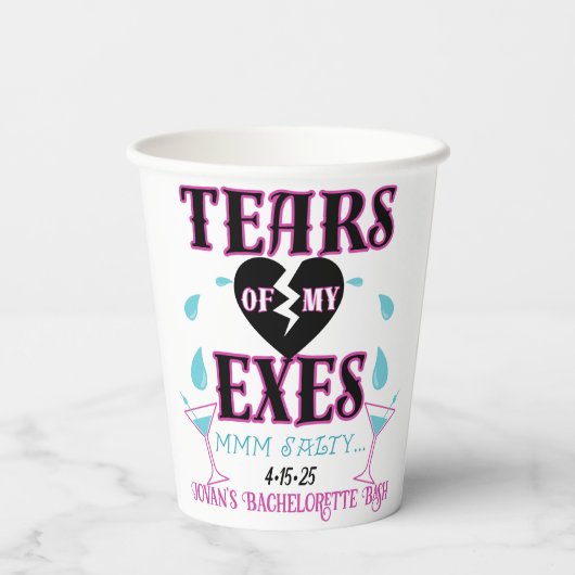 私のエクスおもしろいブライダルバチェロレッテの涙 紙コップ (裏面)