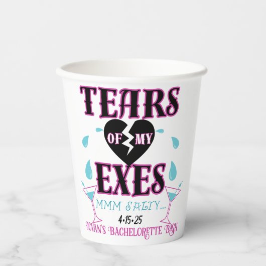 私のエクスおもしろいブライダルバチェロレッテの涙 紙コップ (正面)