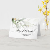 私のエレガントつばのメイドへのユーカリ結婚ス カード (黄色い花)