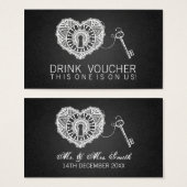 私のエレガントハートブラックにバウチャー鍵を飲む (正面&裏面)