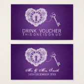 私のエレガントハート紫にバウチャー鍵を飲む (正面&裏面)