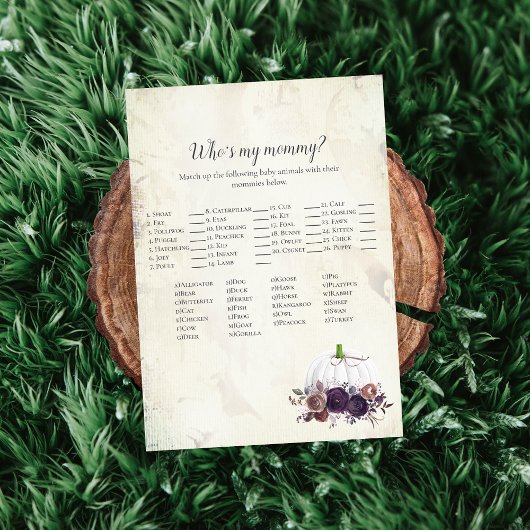 私のエレガントママのゲームである白いカボチャ 招待状