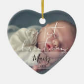 私のエレガント初めてのクリスマス2写真 セラミックオーナメント (正面)