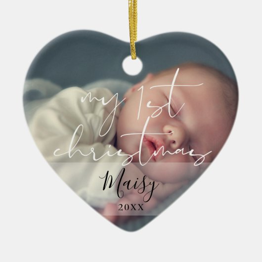 私のエレガント初めてのクリスマス2写真 セラミックオーナメント (正面)