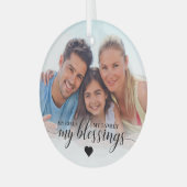私のエレガント恵み家族の写真 ガラスオーナメント (正面左)