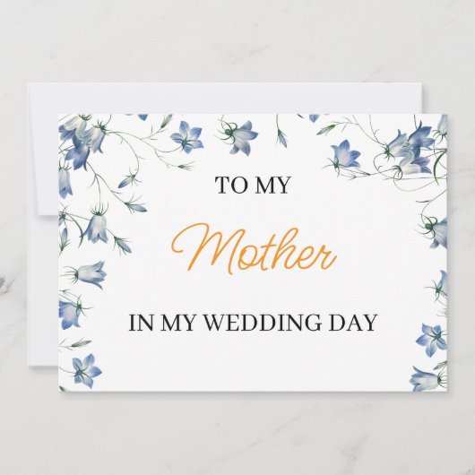 私のエレガント結婚式の日に母にフローラ 招待状 (正面)