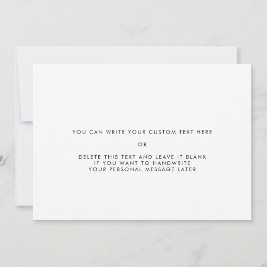 私のエレガント結婚式の日のカードで祖父に 招待状 (裏面)