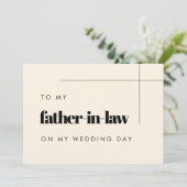 私のエレガント結婚式の日のカードで義理の父に (スタンド正面)