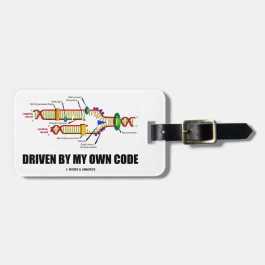 私のオウン・コード(DNAの写し)によって運転される ラゲッジタグ (正面横)