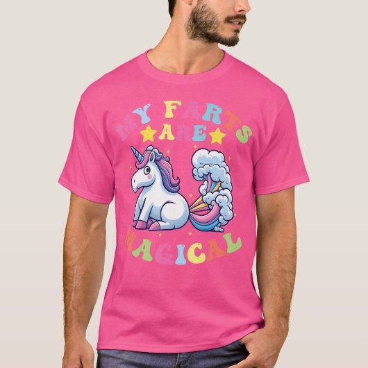 私のオナラは魔法の面白いおならユニコーン Tシャツ (正面)
