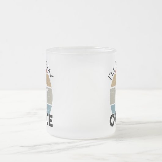 私のオフィスで働くホームヴィンテージレトロ フロストグラスマグカップ (中央)