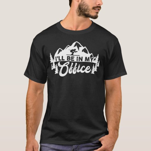 私のオフィスに雪スキーをする Tシャツ (正面)