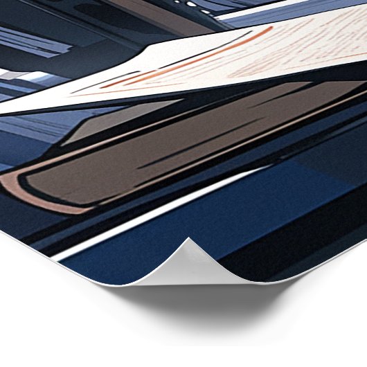 私のオフィスの午後遅い – 超広 ポスター (角)