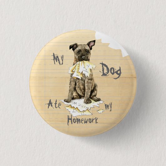 私のオランダ食べは宿題を 缶バッジ (正面)