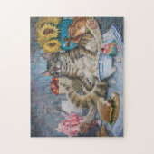 私のオリジナル油絵から「満足」 ジグソーパズル (縦)