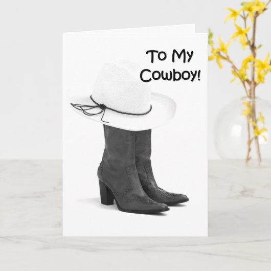 私のカウボーイキお気に入りのッサーはあなたを愛している カード (黄色い花)