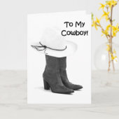 私のカウボーイキスお気に入りのサーはあなたを愛している カード (黄色い花)