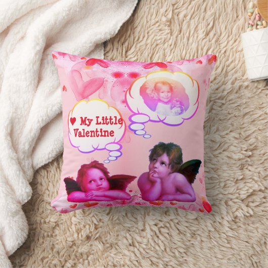 私のカスタマイズ小さなバレンタインケルビエンジェルスを愛する クッション (ブランケット)