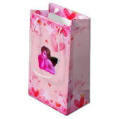 私のカスタマイズ小さなバレンタインケルビエンジェルスを愛する スモールペーパーバッグ (裏面アングル)