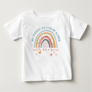 私のカスタムパパは1年の私のための虹の酔い払い ベビーTシャツ