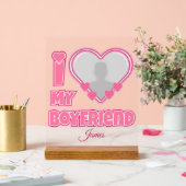 私のカスタムボーイフレンドが大好き – 写真と名前の追加 アクリルサイン (ウェディング)