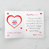 私のカスタム世界をライトアップするバレンタインデーの愛 ノートカード (内部)