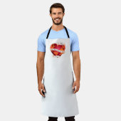 私のカスタム世界を燃やす赤い地球のリボンに エプロン (着用した状態)