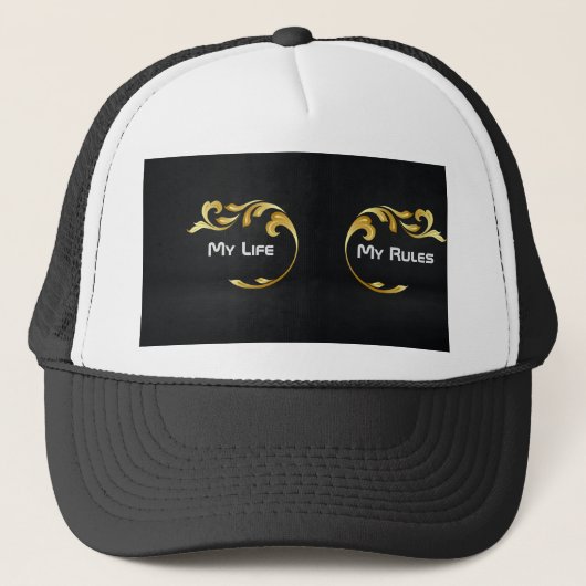 私のカスタム人生ルール文字イメージトラック帽 キャップ (正面)