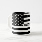 私のカスタム兵士の白黒愛国旗のためにマグカップ ツートーンマグカップ (正面左)