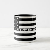 私のカスタム兵士の白黒愛国旗のためにマグカップ ツートーンマグカップ (中央)