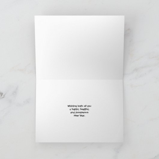 私のカスタム母の両方のための新年カラフル旗 シーズンカード (内部)