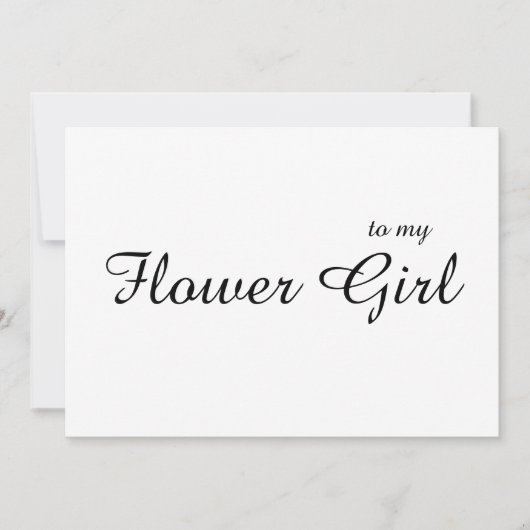 私のカスタム花の女の子に感謝のカー結婚ド サンキューカード (正面)