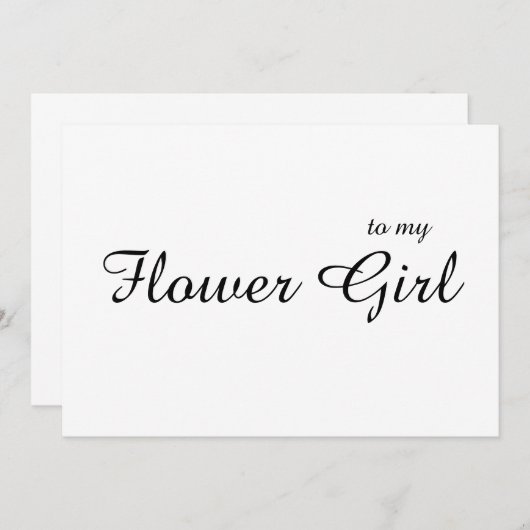 私のカスタム花の女の子に感謝のカー結婚ド サンキューカード (正面/裏面)