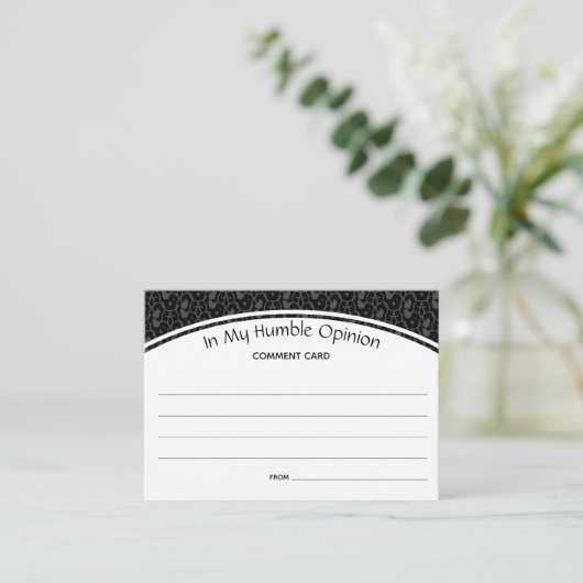 私のカスタム謙虚な意見でコメントのフィードバック黒 アドバイスカード (スタンド正面)