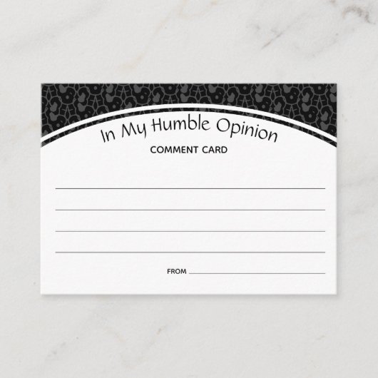 私のカスタム謙虚な意見でコメントのフィードバック黒 アドバイスカード (正面)