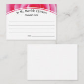 私のカスタム謙虚な意見のバラでコメントのフィードバック アドバイスカード (正面/裏面)