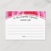 私のカスタム謙虚な意見のバラでコメントのフィードバック アドバイスカード (正面)