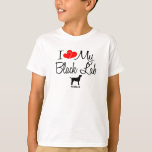 私のカスタム黒い研究室が大好き Tシャツ