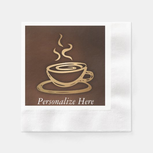 私のカップのコーヒー 縁ありカクテルナプキン (正面)