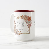 私のカップはフローラのクリスチャンのコーヒーマグに沿って走る ツートーンマグカップ (正面左)