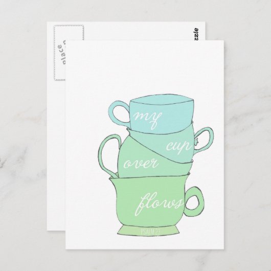 私のカップはマグイラストレーション詩篇23 ポストカード (正面/裏面)