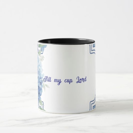 私のカップを満たす主フローラ宗教的なマグカップ マグカップ (中央)