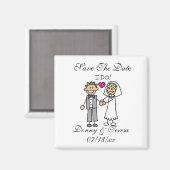 私のカップル結婚は日付の磁石を保存する マグネット (正面/裏面)