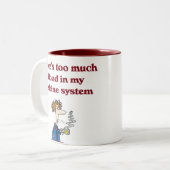 私のカフェインシステムにたくさんの血があります ツートーンマグカップ (正面左)