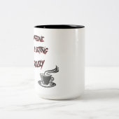 私のカフェイン残量が危険なレベルまで低下してる！ ツートーンマグカップ (中央)