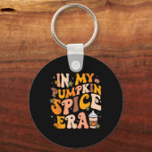 私のカボチャのスパイス時代の秋の感謝喜んで キーホルダー (正面)